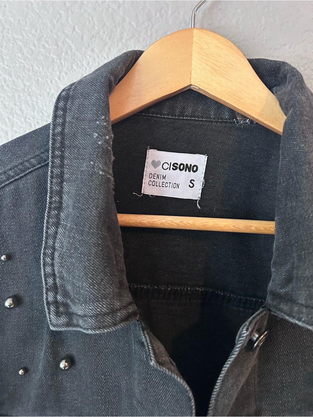 Ci Sono Black Studded Jean Jacket - Picture 2 of 6